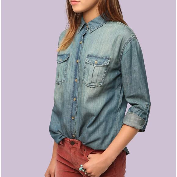 Lark & Wolff By Steven Alan Chambray Shirt Urban Outfitters - Size M - Picture 2 of 10